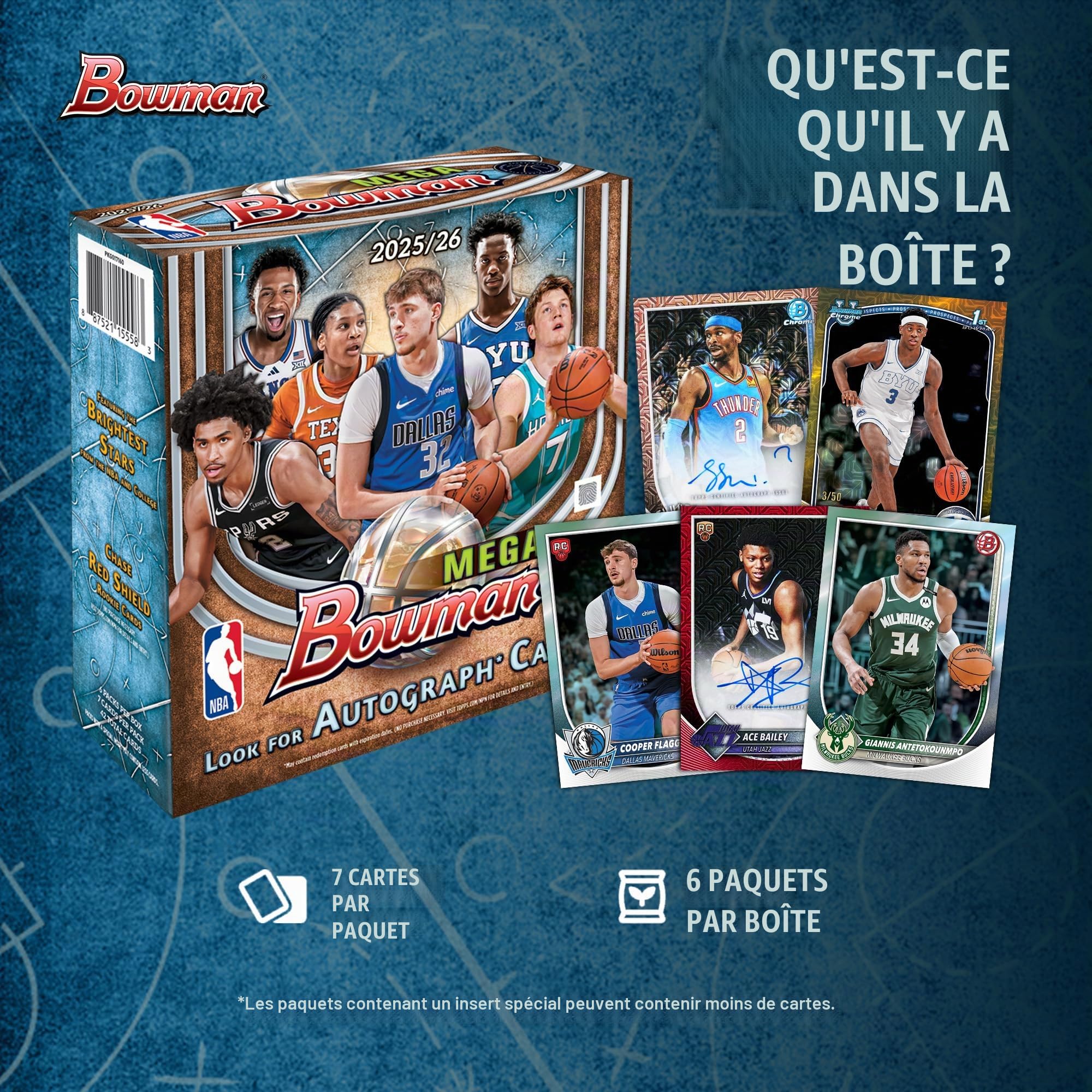 Ballon de basket Bowman 2025-26 - scellé en usine - Mega Box