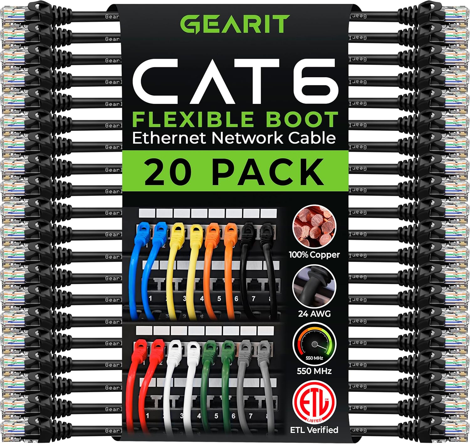 GearIT Cat6 Cable 0.5 ft 6 in Cat6 Cable, Cat 6