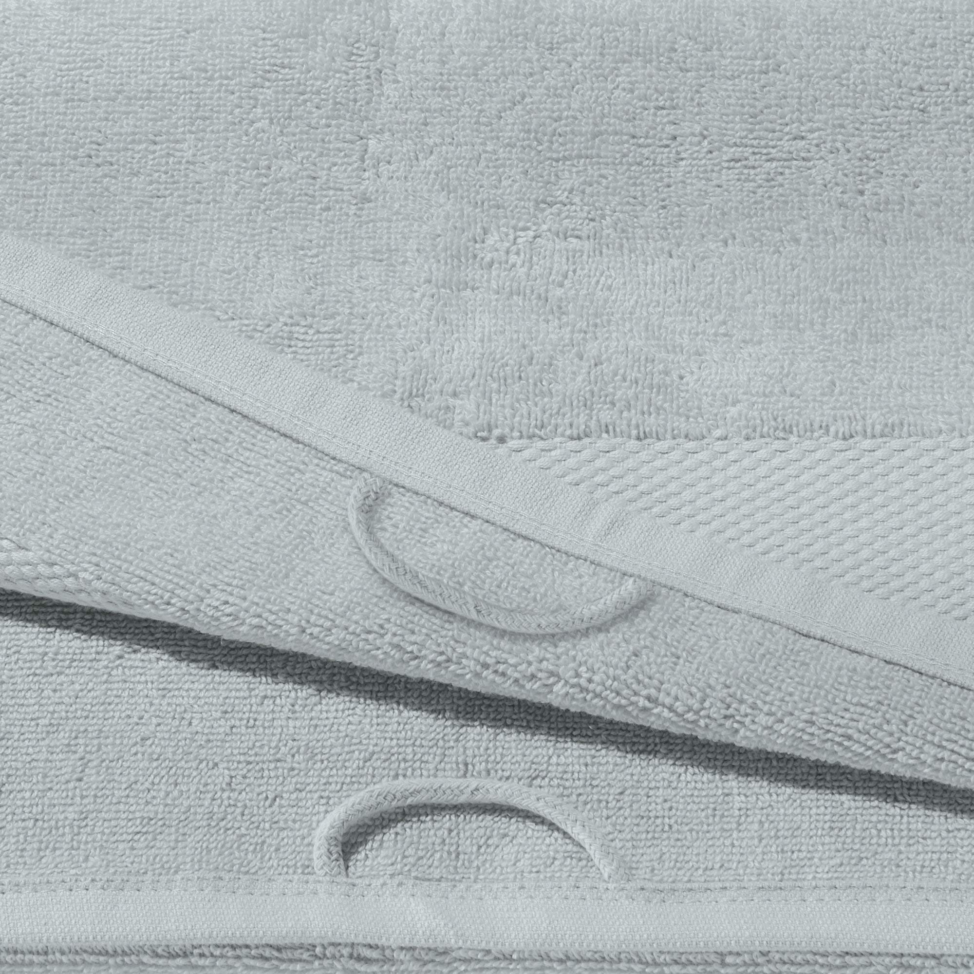Erwin Müller Duschtuch 8er-Pack, Serie Sindelfingen, 100% Baumwolle hellgrau Größe 70x140 cm - Kochfest und trocknergeeignet, praktisch durch beidseitige Schlaufen zum Aufhängen