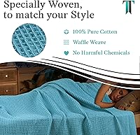 Vista 5 de De algodón- Cobija de 100 % algodón de alta calidad suave y térmica - envuélvete en estas cobijas de algodón súper suave y acogedoras - perfectas