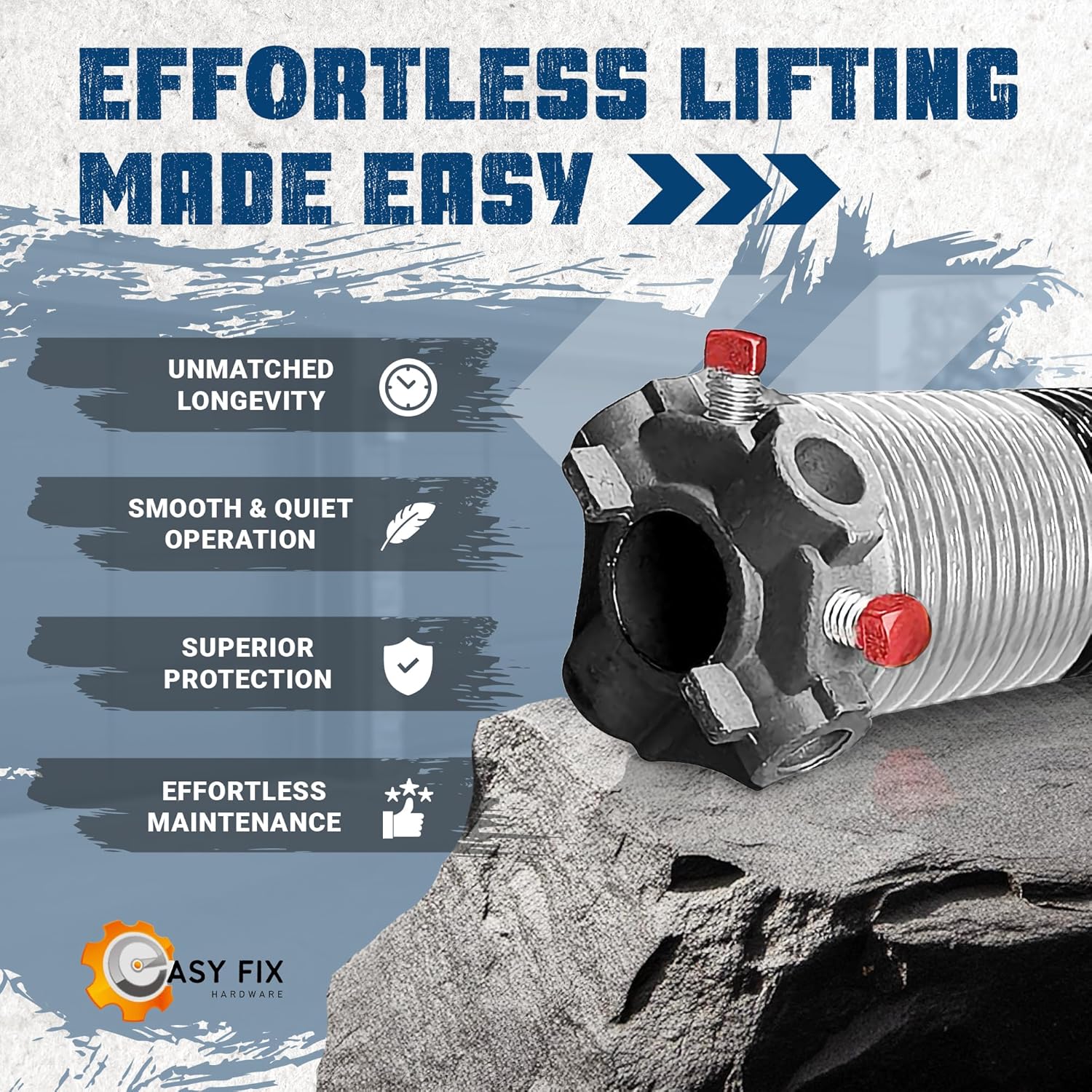 Garage Door Torsion Spring 218x1.75x29 for Right Side of Garage Door with Winding Bars | Torsion Springs for Garage Door Repair | Precision E-Coating 5-Year Warranty Min. 30,000 Cycles (Black Cone)