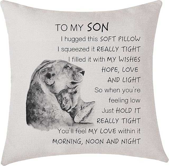 Son Gifts To My Son Cushion Cover Son Gifts from Mum Dad Birthday Gifts (Son)