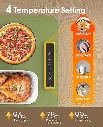 Miniatura 2 de Calentadores de alimentos para fiestas, bufé, bandeja de calentamiento eléctrica enrollable, alfombrilla de calefacción de silicona para alimentos,