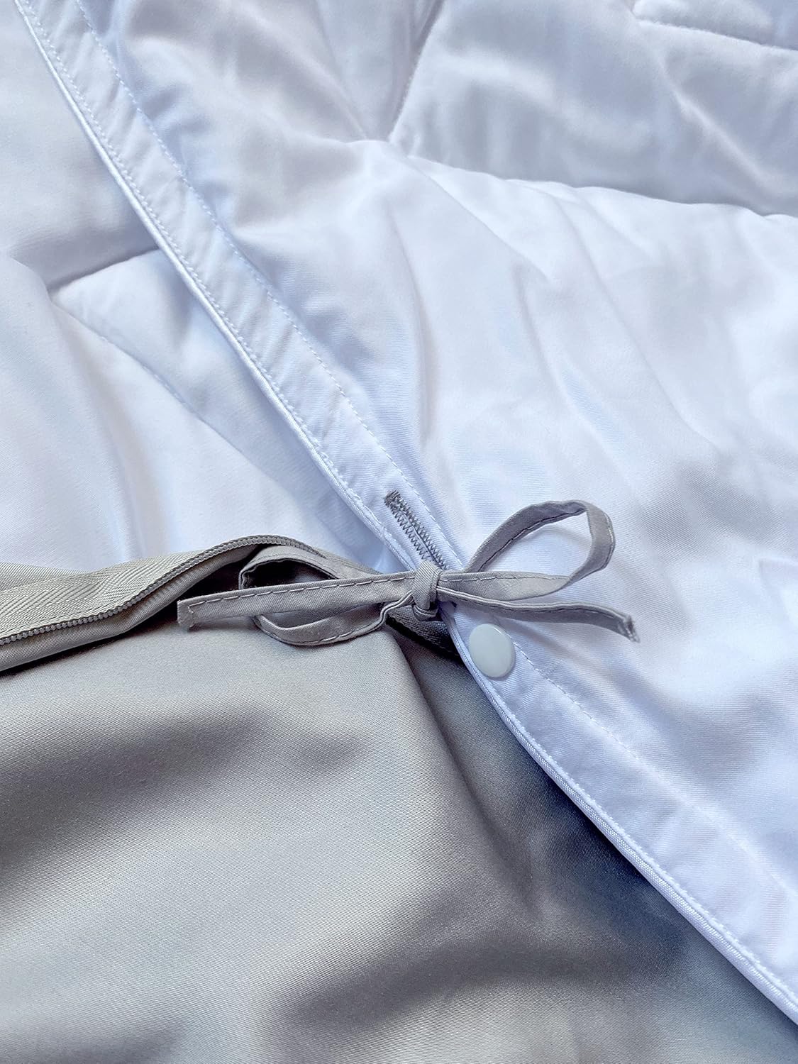 PureCare Duvet Cover + Soft Touch/Rayon from Bamboo, Full/Queen, Shadow/Dove Gray