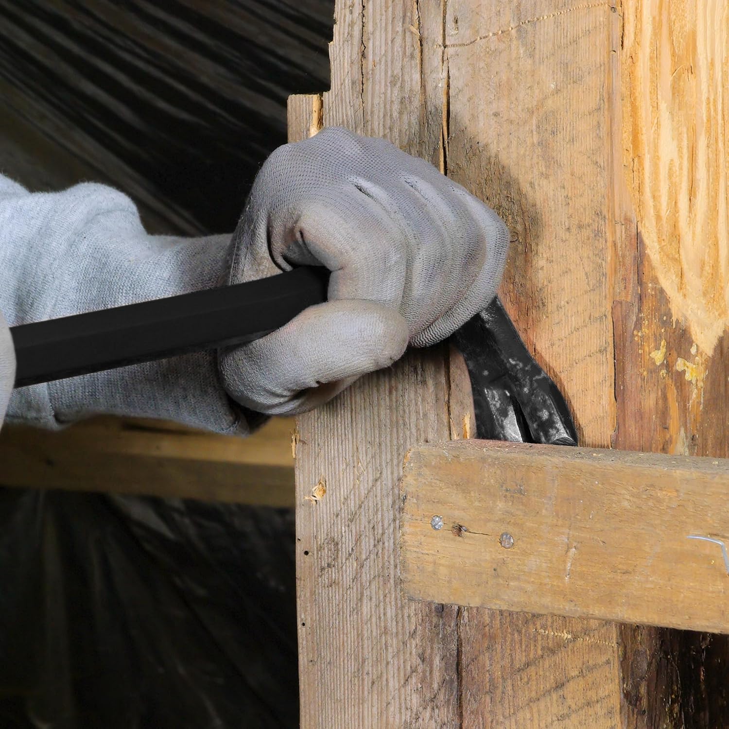 Relaxdays Crowbar Set of 4 with Crowbars & Nail Pullers, Large & Small Mounting Iron, Disassembly, Steel, Black