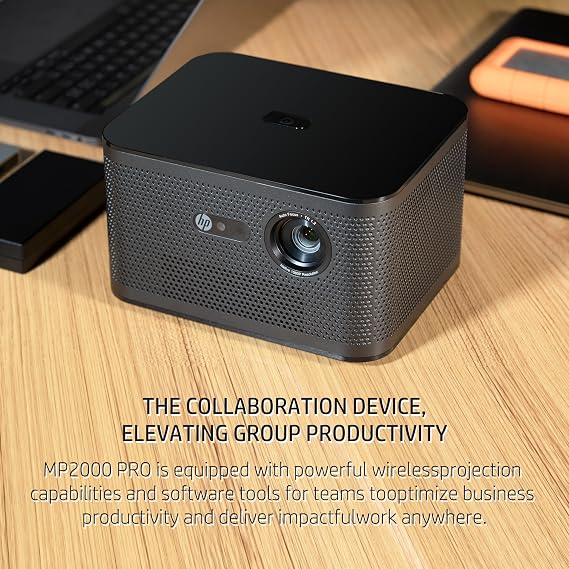 HP Projektör MP2000 PRO, 1080P, 1500 LED /650 ANSI Lümen, Kablosuz Bağlantı, Otomatik Odaklama, Premium Ses, Bluetooth - İş, Eğitim ve Eğlence için İdeal