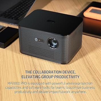 HP Projektör MP2000 PRO, 1080P, 1500 LED /650 ANSI Lümen, Kablosuz Bağlantı, Otomatik Odaklama, Premium Ses, Bluetooth - İş, Eğitim ve Eğlence için İdeal