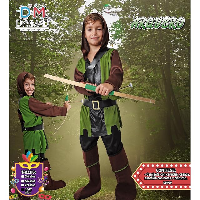 Juguetutto - Disfraz Arquero con Arco - Robin Hood (3-4 años)