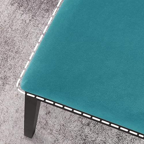 Miniatura 5 de Deisy Dee Fundas de asiento de terciopelo para sillas de comedor, juego de fundas para sillas de comedor (4, turquesa)