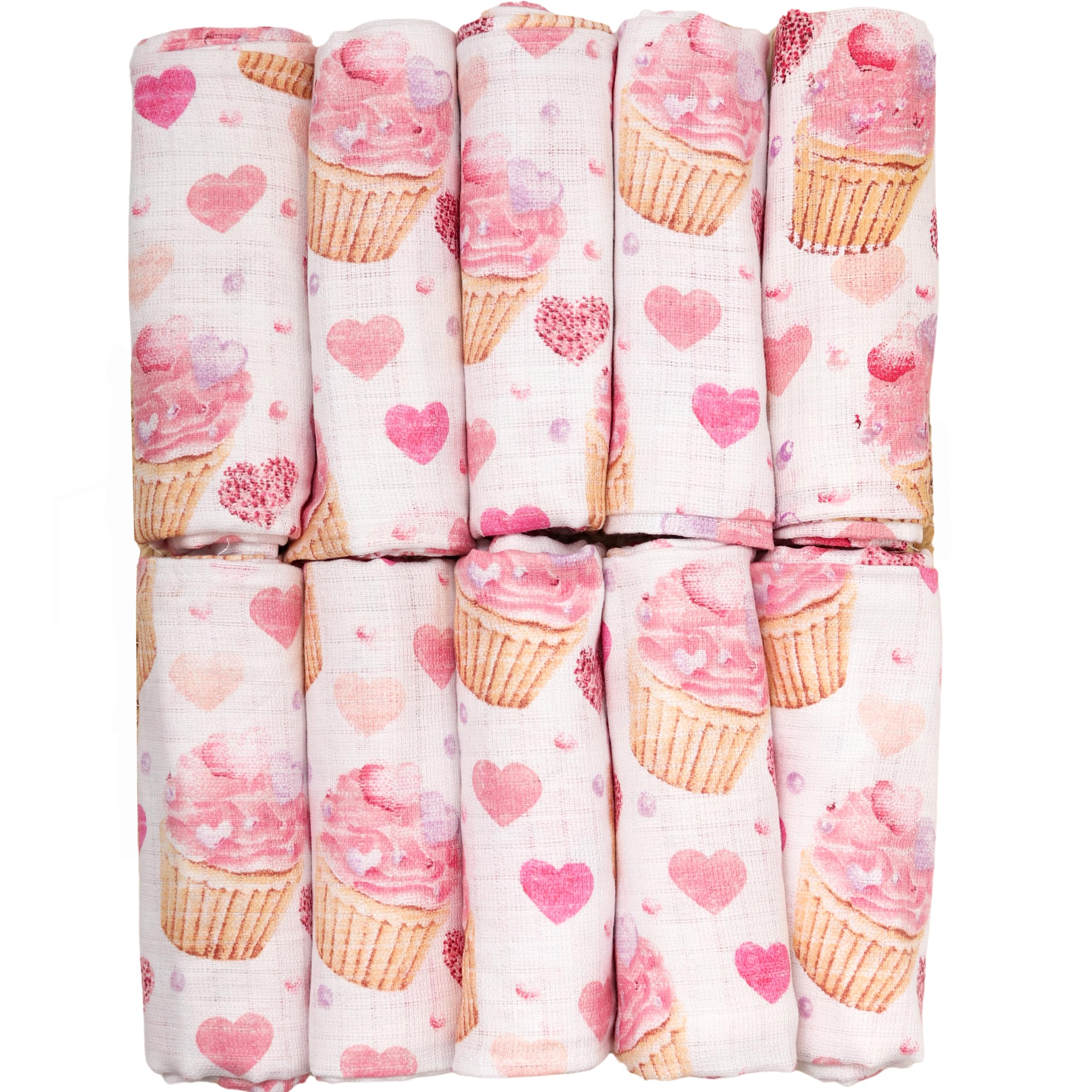 Langes en mousseline bébé FENSILO lot de 10 en coton 70x80 cm