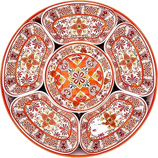 TP Taco Bar Serving Set, Melamine Serving Platter with Lazy Susan, Servi...