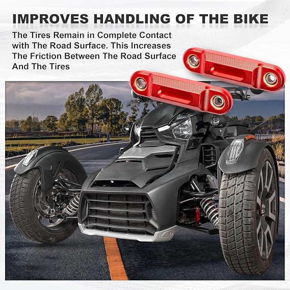 Billet Aluminum Sway Bar End Links for the Can-Am Ryker 600/900 / Rally (2019-2025) & Sport (2022-2025)| Rod End Kit (Red)