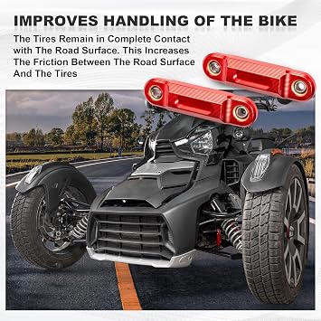 Billet Aluminum Sway Bar End Links for the Can-Am Ryker 600/900 / Rally (2019-2025) & Sport (2022-2025)| Rod End Kit (Red)