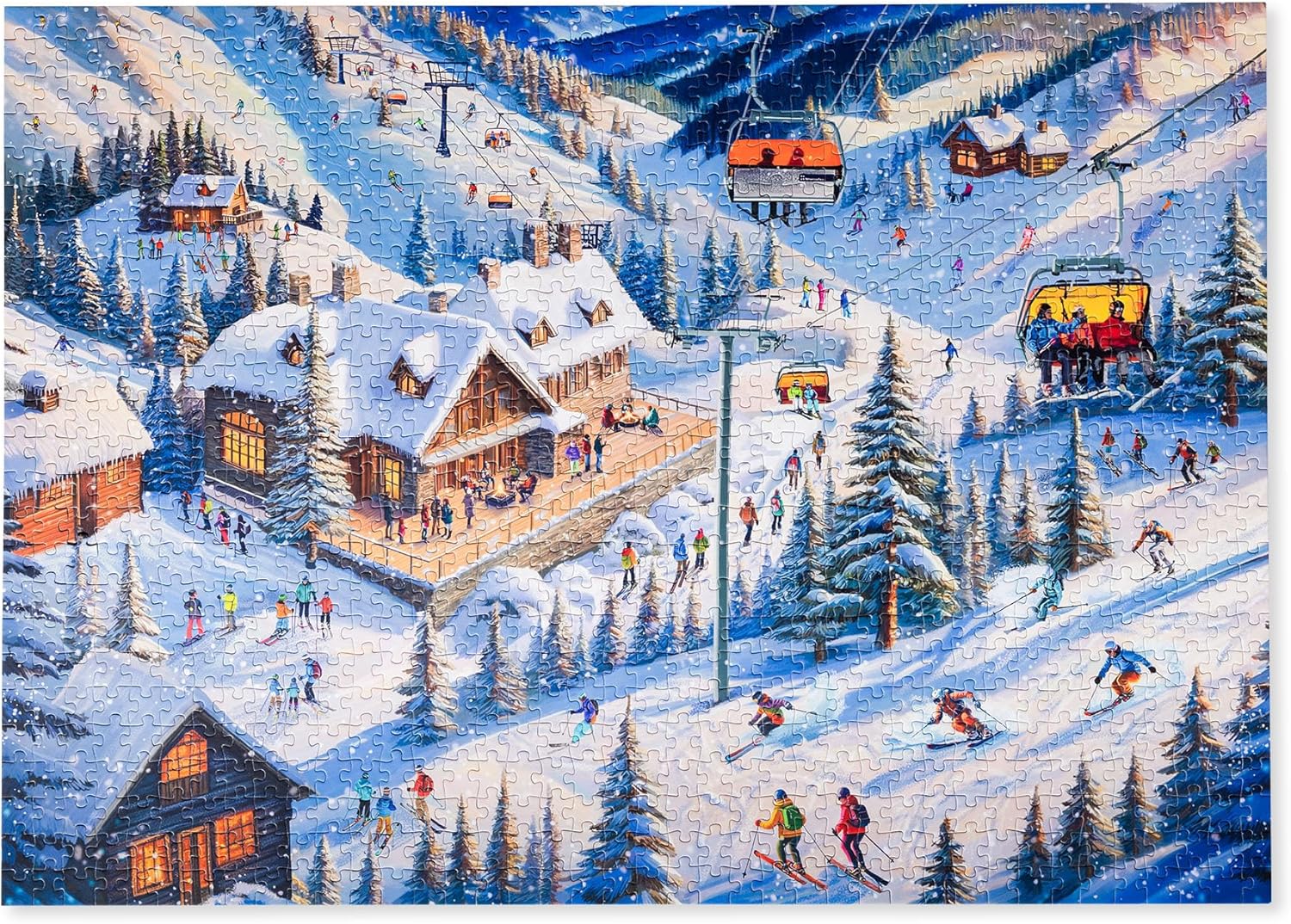 MOSAIC PUZZLES Ski Chalet Getaway - Christmas Puzzles for Adults - Premium Jigsaw Puzzles, 1000 Pieces
