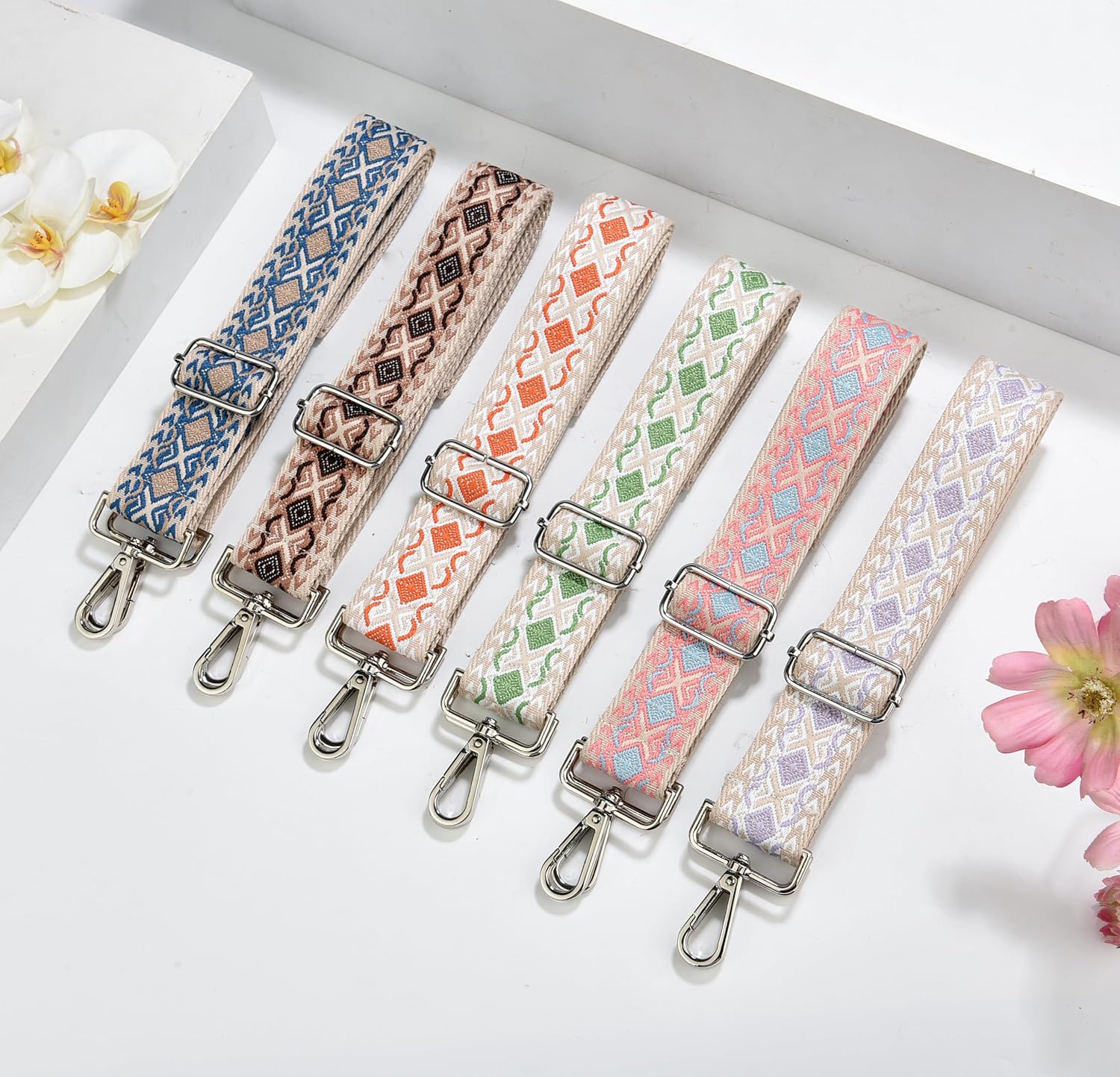 Crossbody Straps for Purses Silver Hardware Purse Strap Wide Shoulder Strap - Image 6