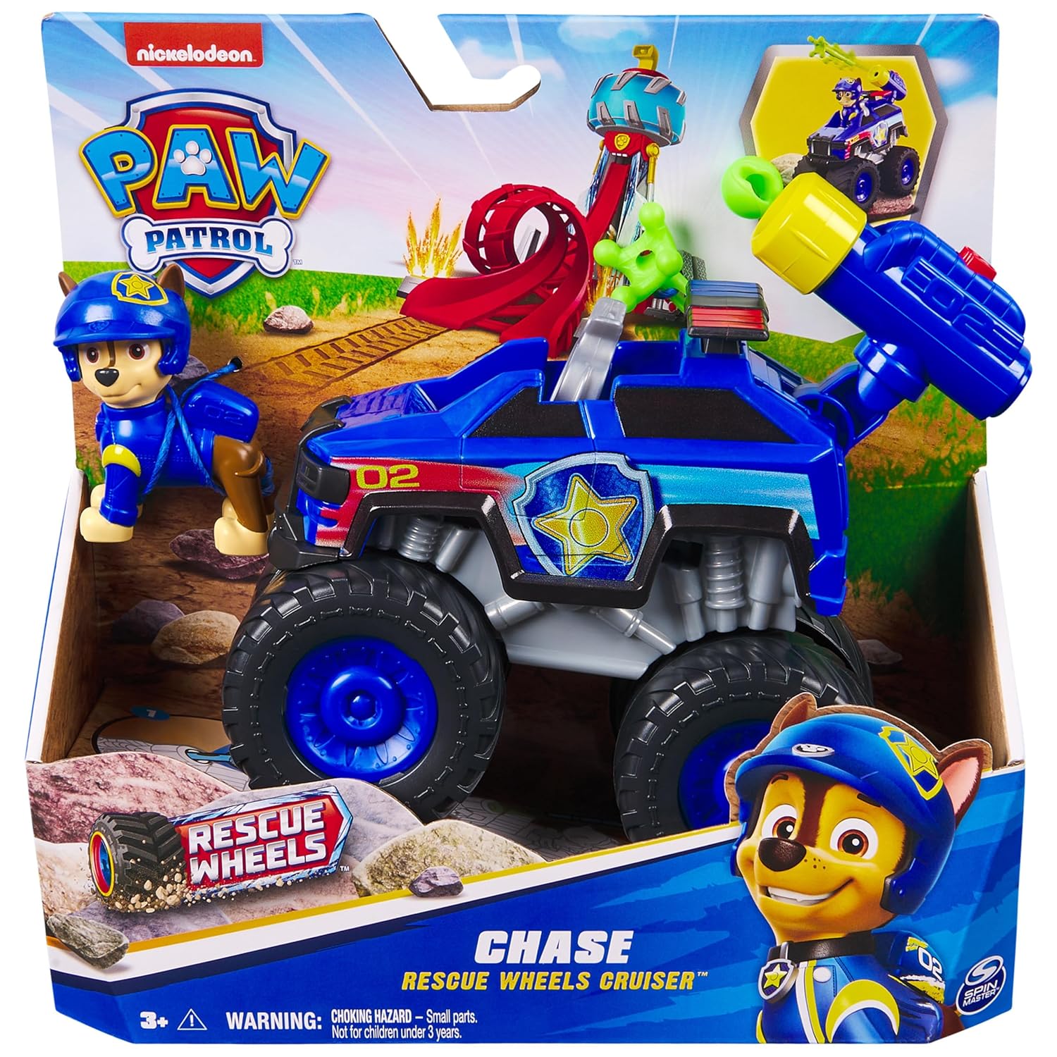 Paw Patrol Chase Rescue Wheels - Collectable Car Figurine - 2 Projectiles - Children's Toy for 3 Years and Above