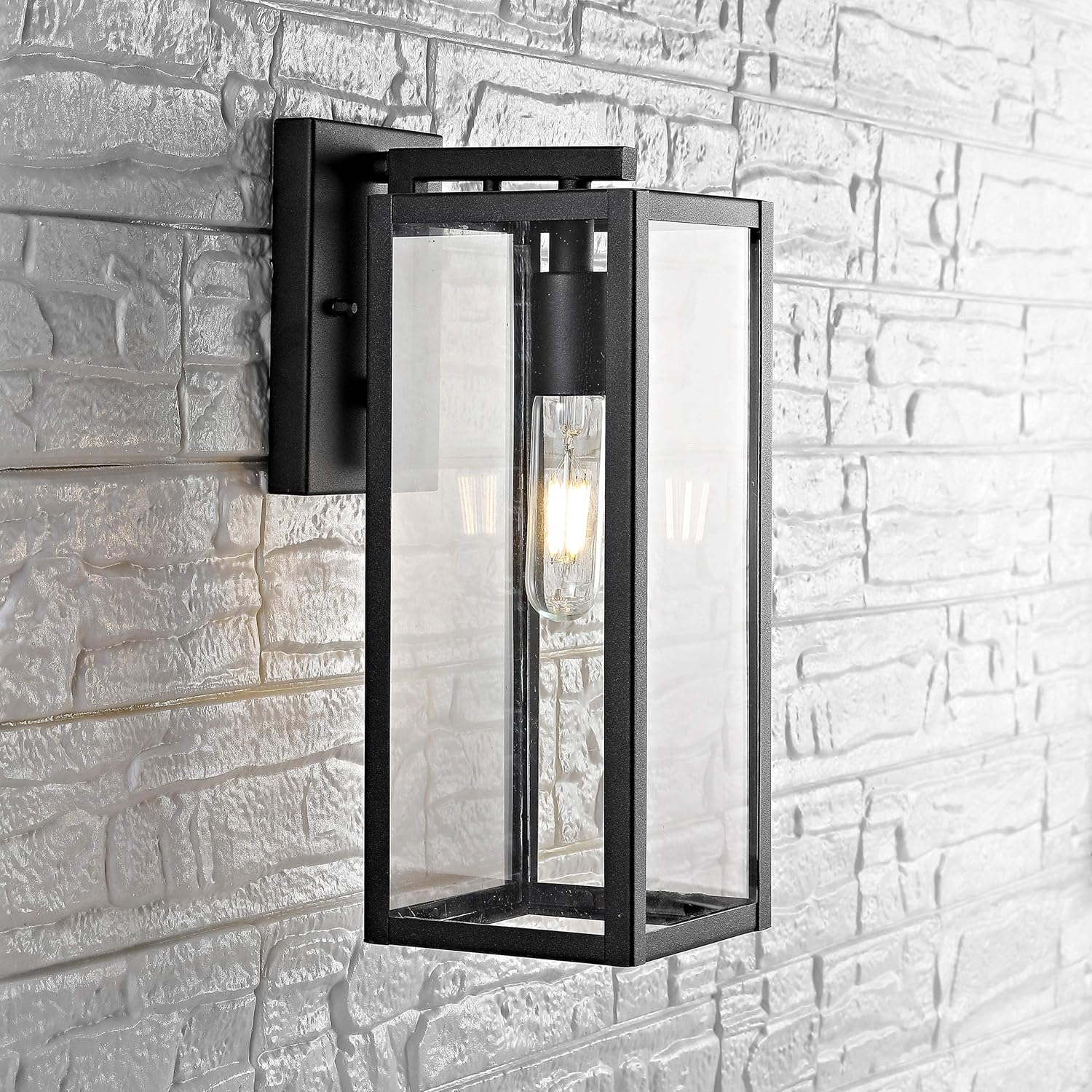 Norsan 13.75" Black Iron Outdoor Wall Lantern