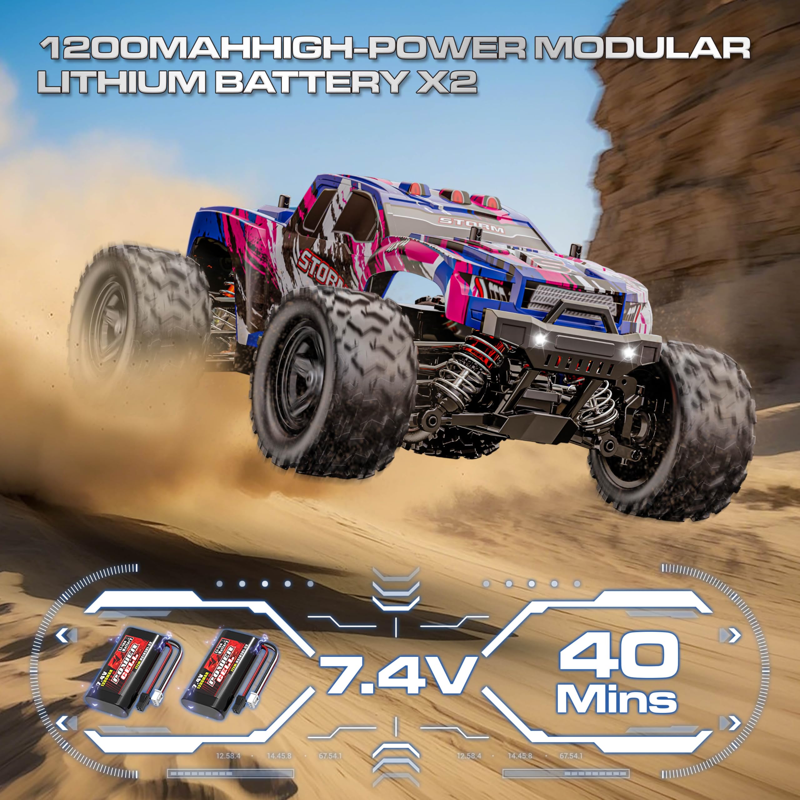 Macchina Telecomandata Professionale 1:18 per Adulti e Ragazzi, RC Car 4WD Fuoristrada Veloce 40 km/h con 2 Batterie Ricaricabili, Macchina Radiocomandata Compatta Entry-Level per Uso Esterno