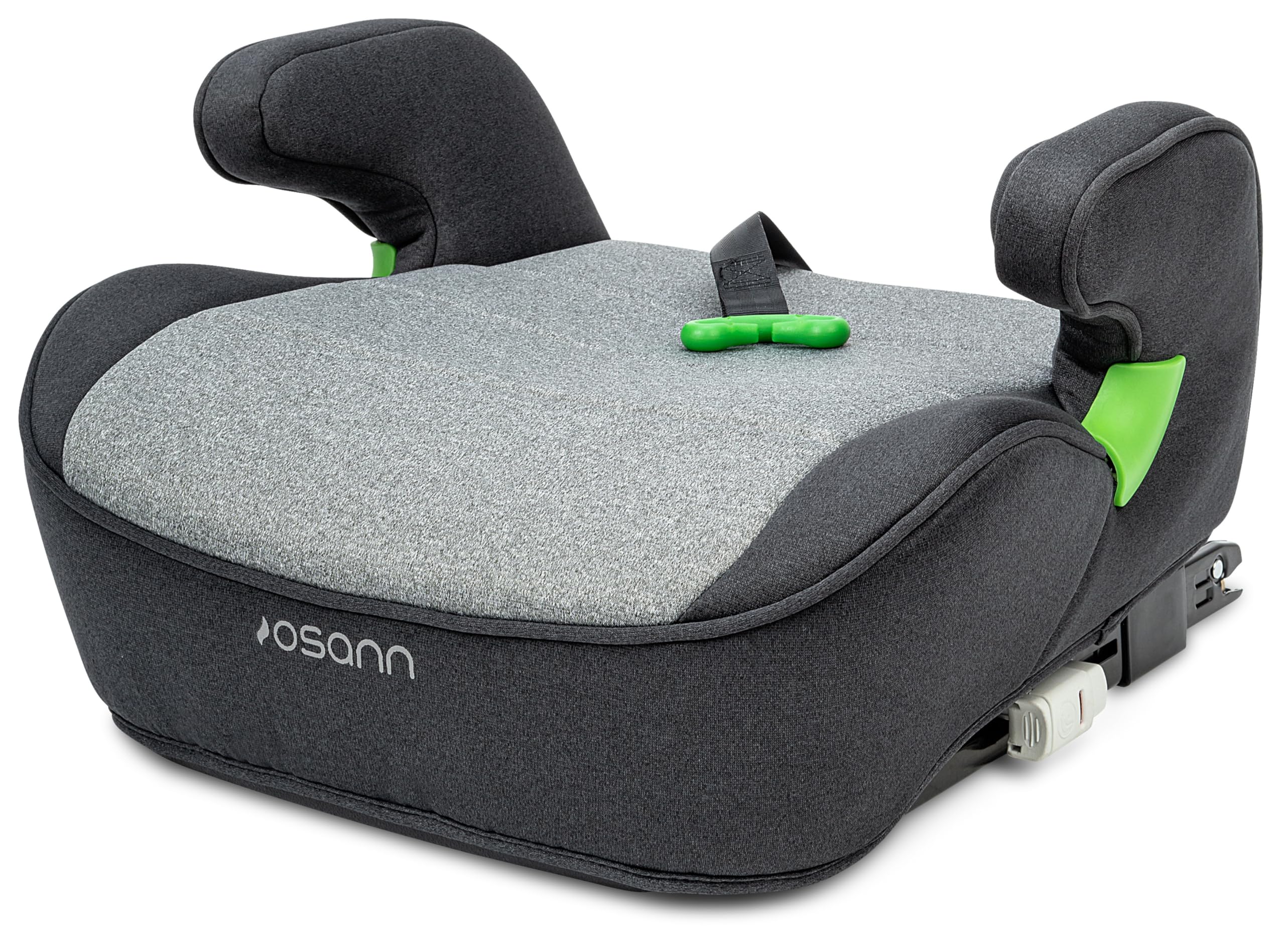 Osann Lux Isofix - Réhausseur de siège auto pour enfant à partir de 6 ans (126-150 cm), flexible et confortable, utilisable avec ou sans Isofix, assise ergonomique et guide de ceinture sécurisé - Gris