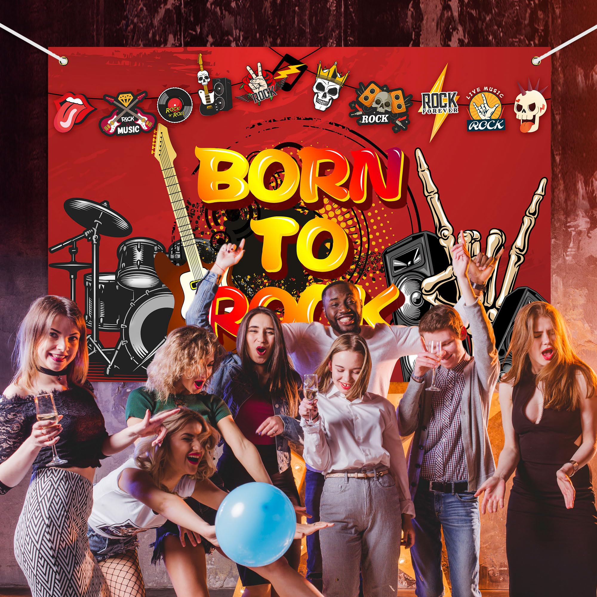 Amazon.com: Born to Rock Backdrop Banner Let's Rock N Roll Theme Background  Decor for Rockstar Boys Girls Punk Rock Music Party Birthday Party Favors  Decorations Supplies 72x43in-BECKTEN : Toys & Games