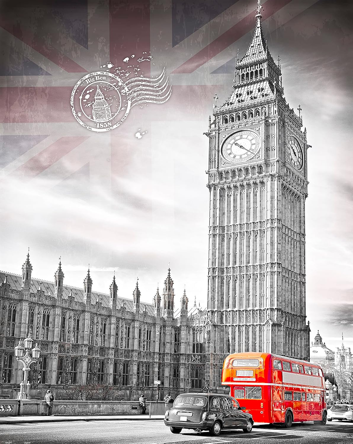 Pintoo Jigsaw Puzzles 2000 Piece for Adults - Big Ben, England Beautiful Plastic Puzzle for Home Decor Zero Dust Easy Storage [H1538]