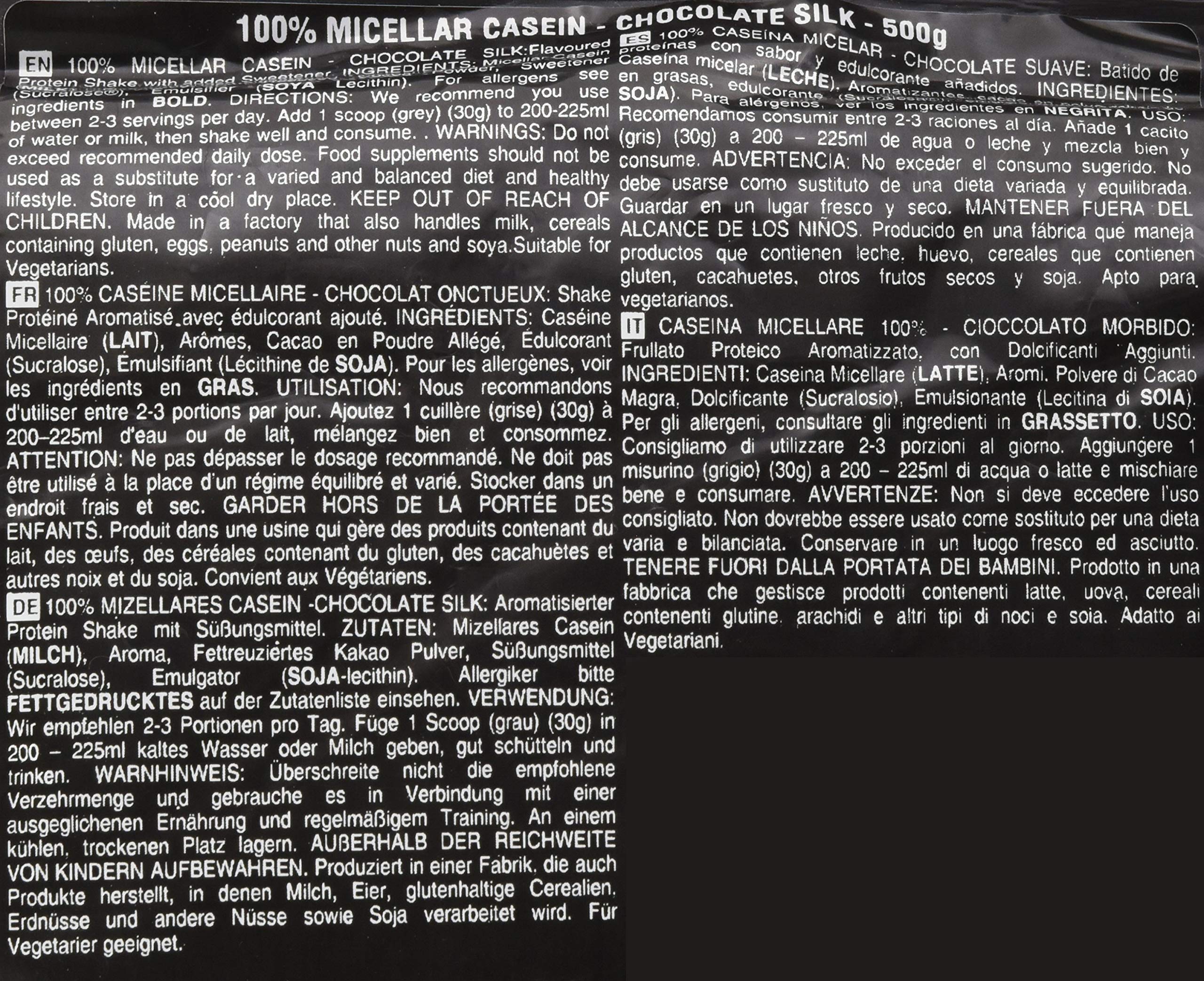 Protein Works 100% Micellar Casein | CHOCOLATE SILK |500g | Perfekter Shake zur Regeneration über Nacht