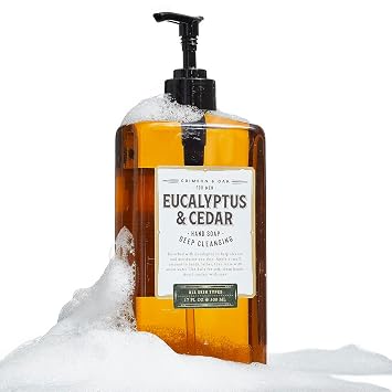 Body Prescriptions Crimson & Oak Mens Deep Cleansing Hand Soap with Pump Dispenser, 17 Fl Oz Pack of 1, Eucalyptus & Cedar