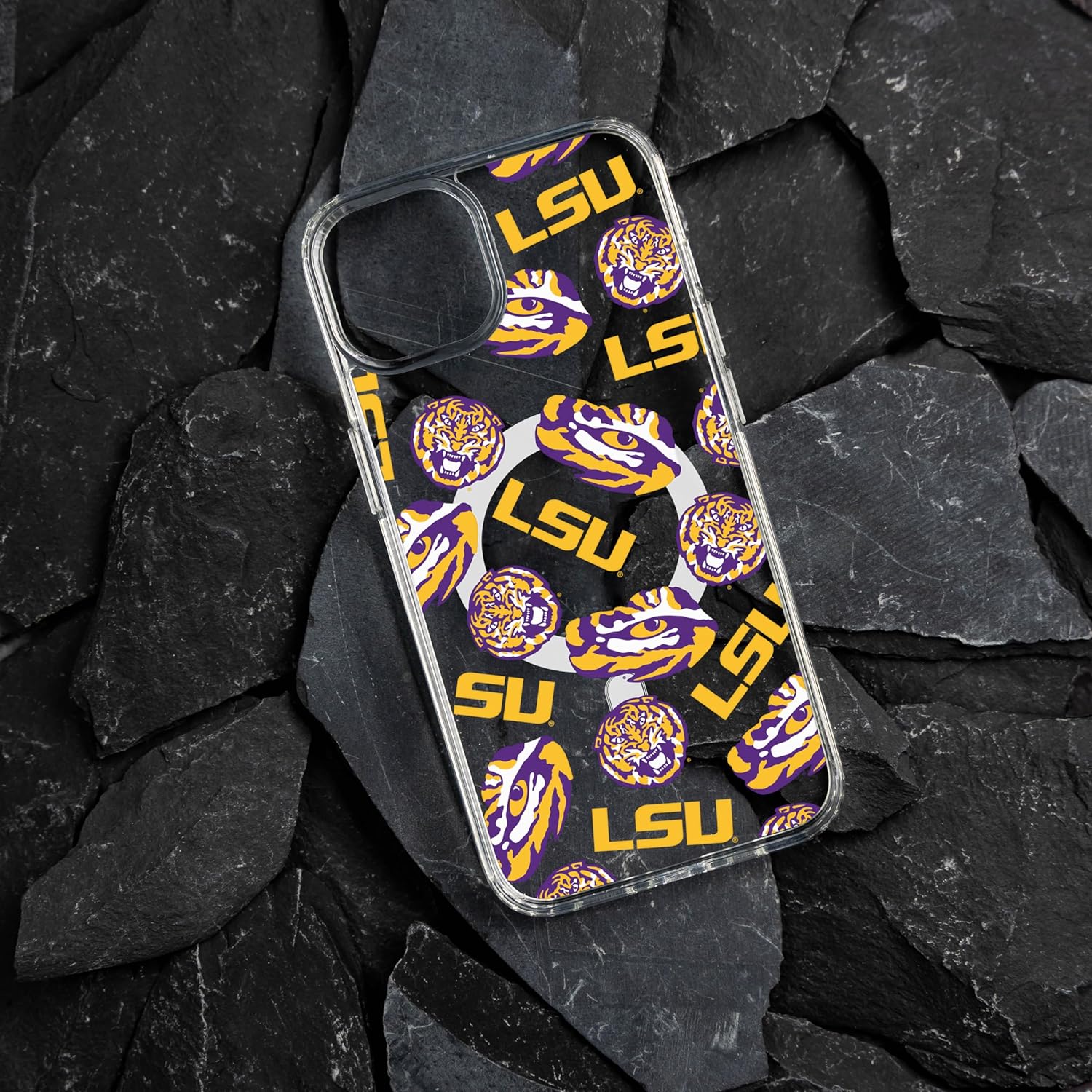 Affinity Bands LSU Tigers HD Phone Case Compatible with MagSafe Apple iPhone 17 (Scattered)