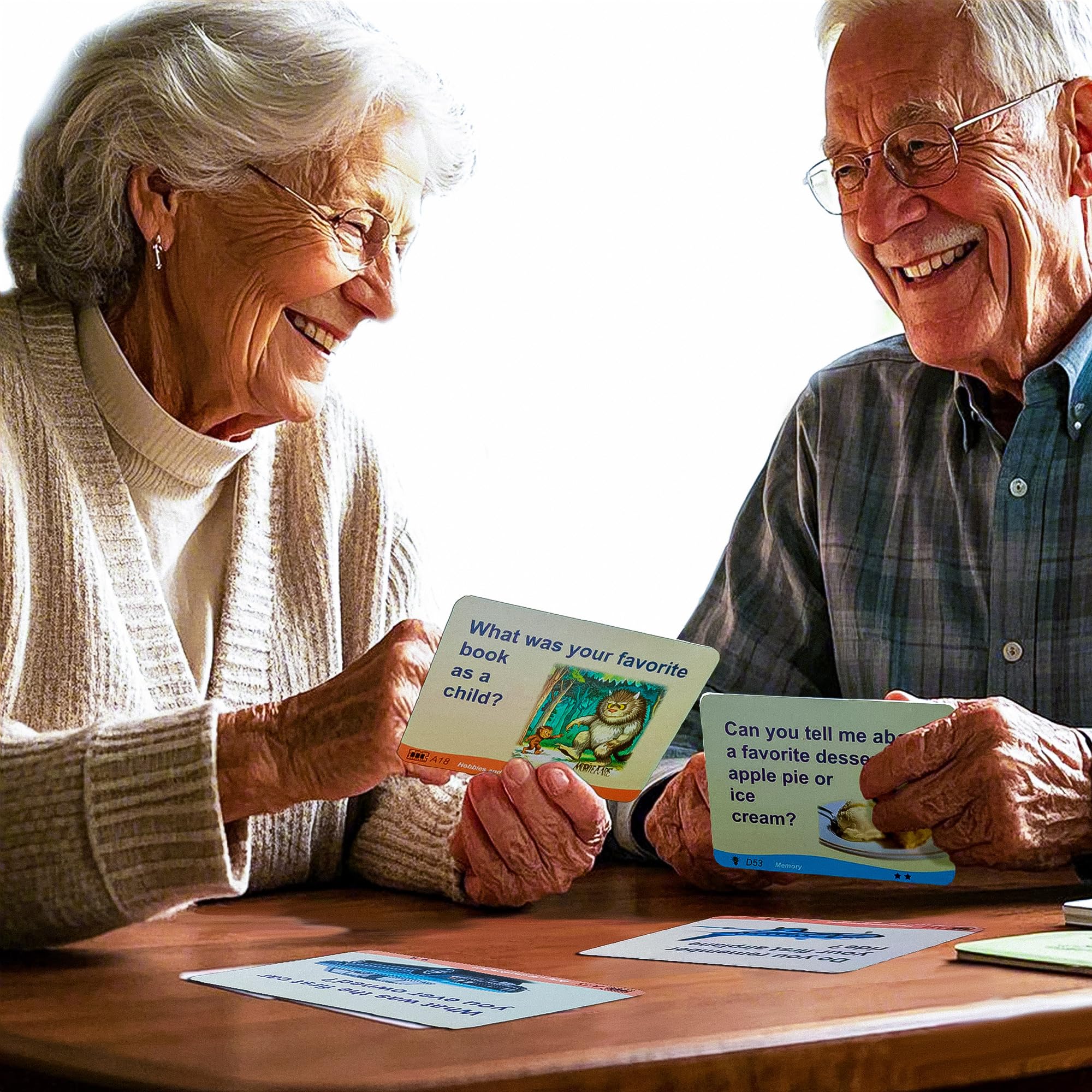 ComfiCare Dementia Activities for Seniors,Dementia Conversation Cards, 240 Engaging Prompts for Memory Recall, Emotional Connection & Cognitive Stimulation-Reminiscence Therapy