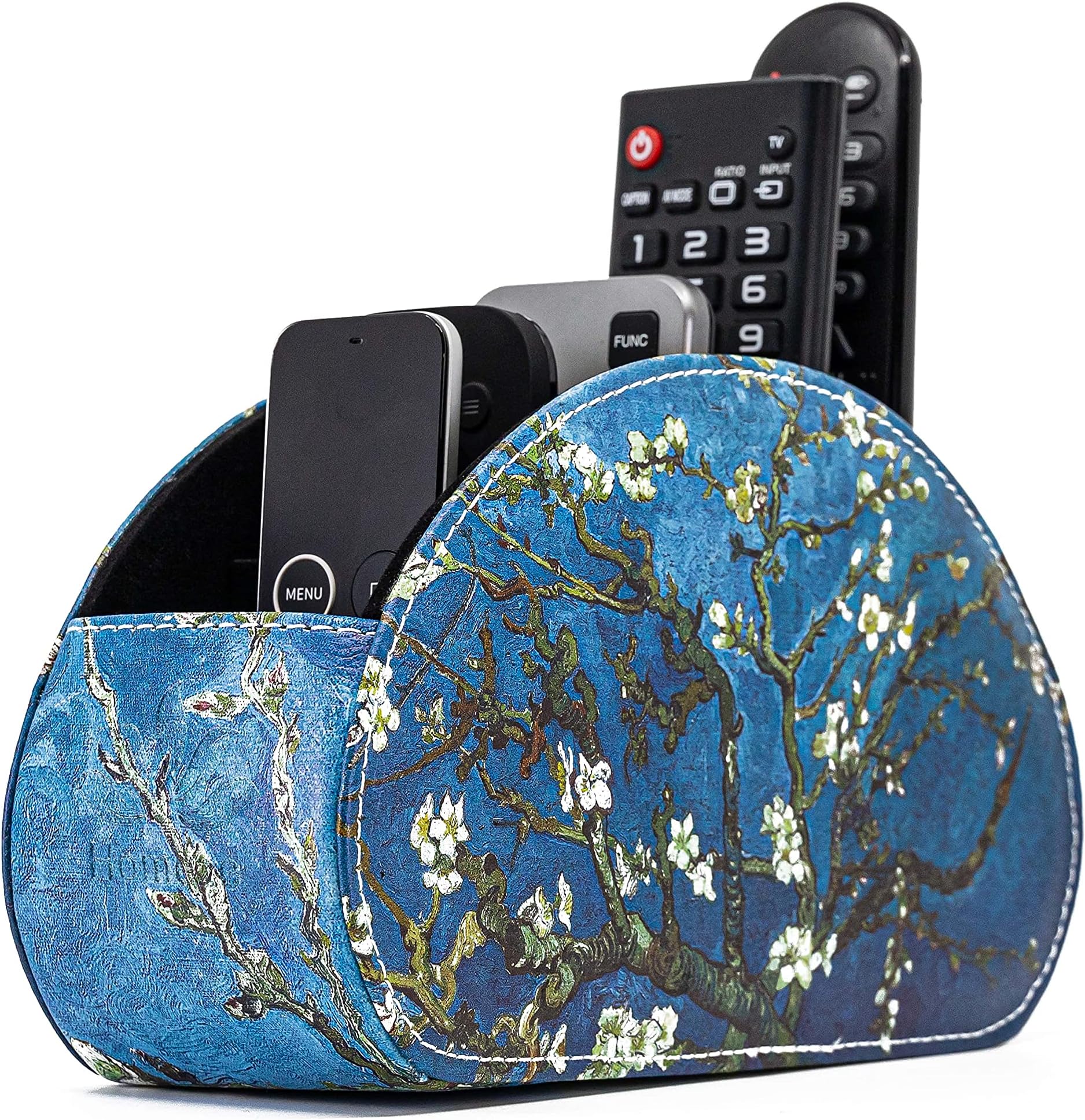 Remote Control Holder, smart TV, DVD, Mobile, Stationery Makeup Brush Living Room, Lounge, Home, Kitchen Organiser, Container - Blue Van Gogh