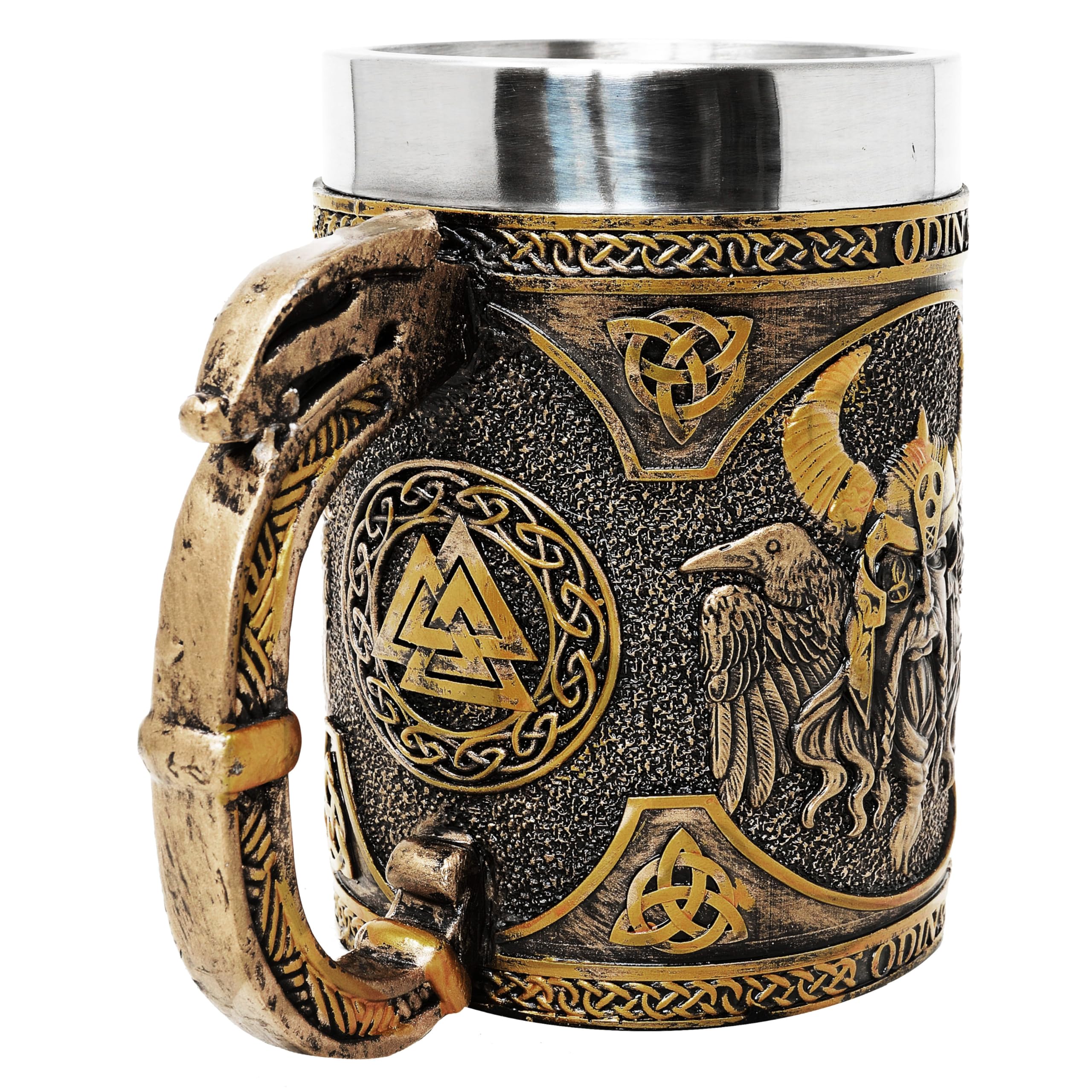 MystiCalls Chope viking XL Odin - Chope viking - 500 ml - Chope à bière