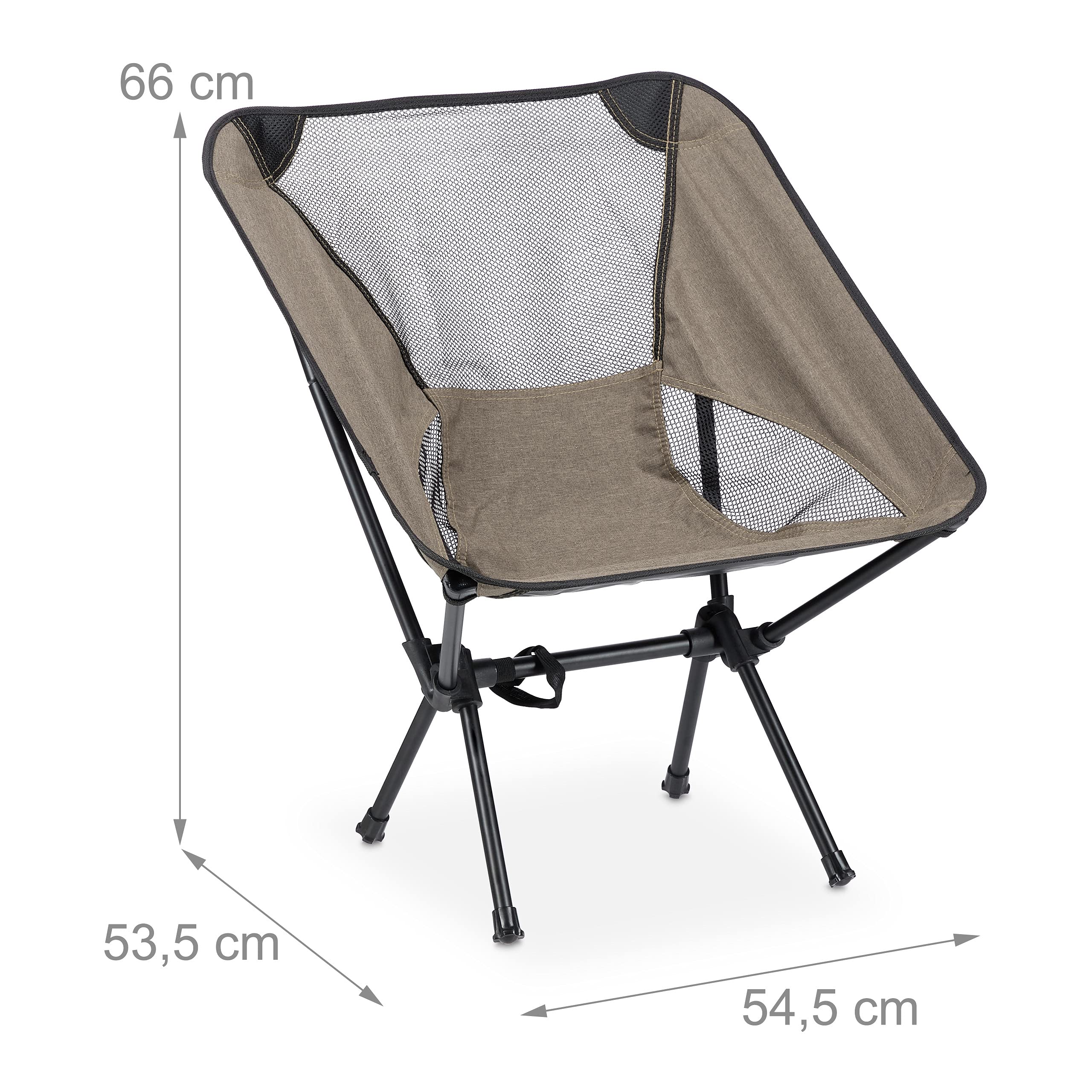 Sedia Da Campeggio Pieghevole Spetebo – Grigia, Ultra-piatta (spessore 4 Cm Piegata)