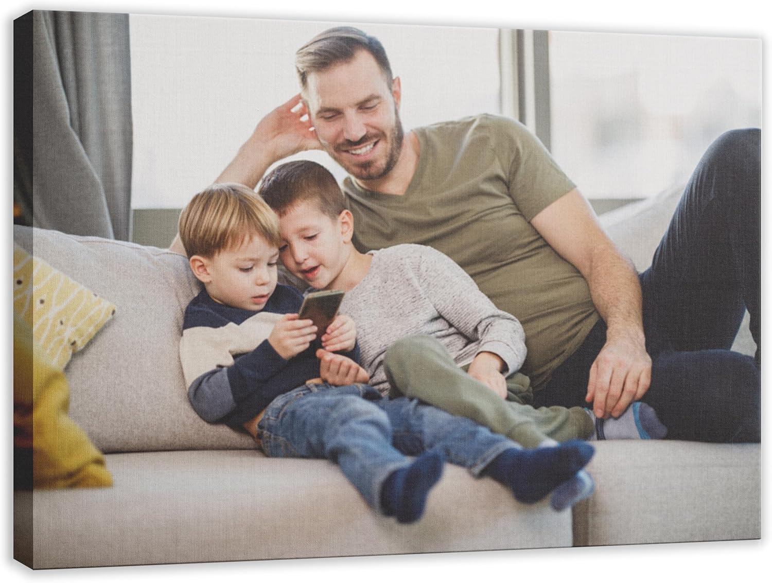 Custom Canvas Prints with Your Photos 24X18 Customized Picture Posters Print Personalized Gifts for Wedding Family Home Kitchen Wall Art Decor Framed