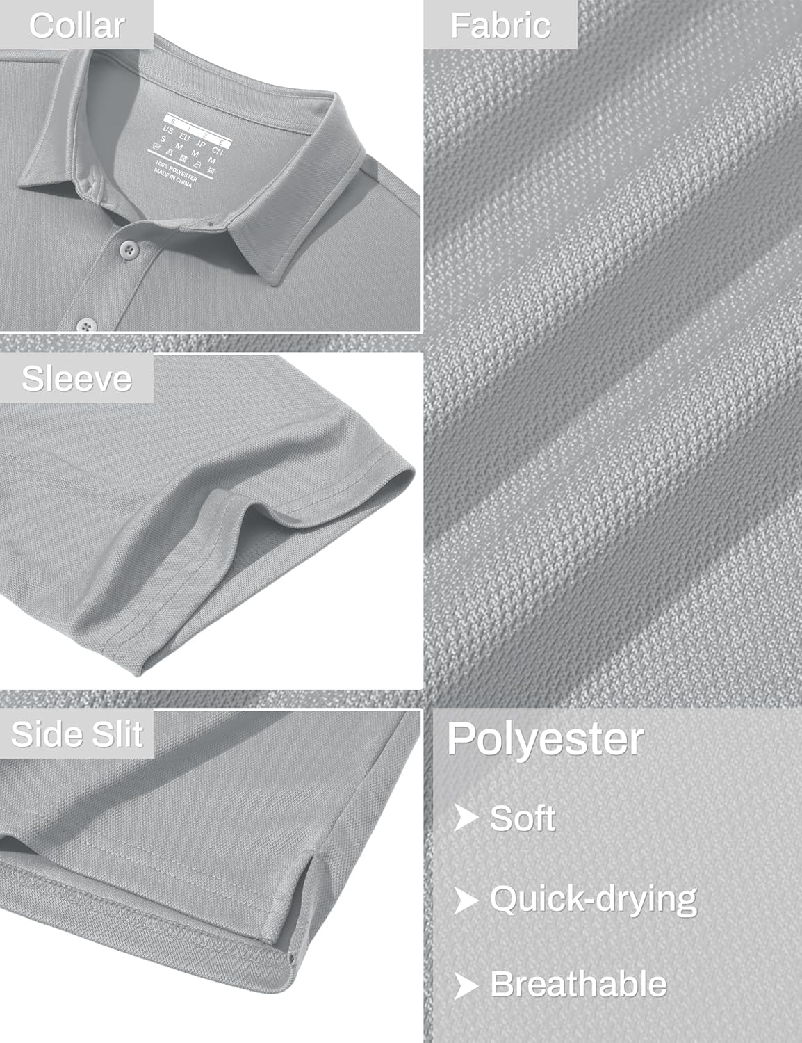 MAGCOMSEN Polo Shirts for Men Short Sleeve Collared Golf Shirt with Pocket Moisture Wicking Quick Dry Performance Polos