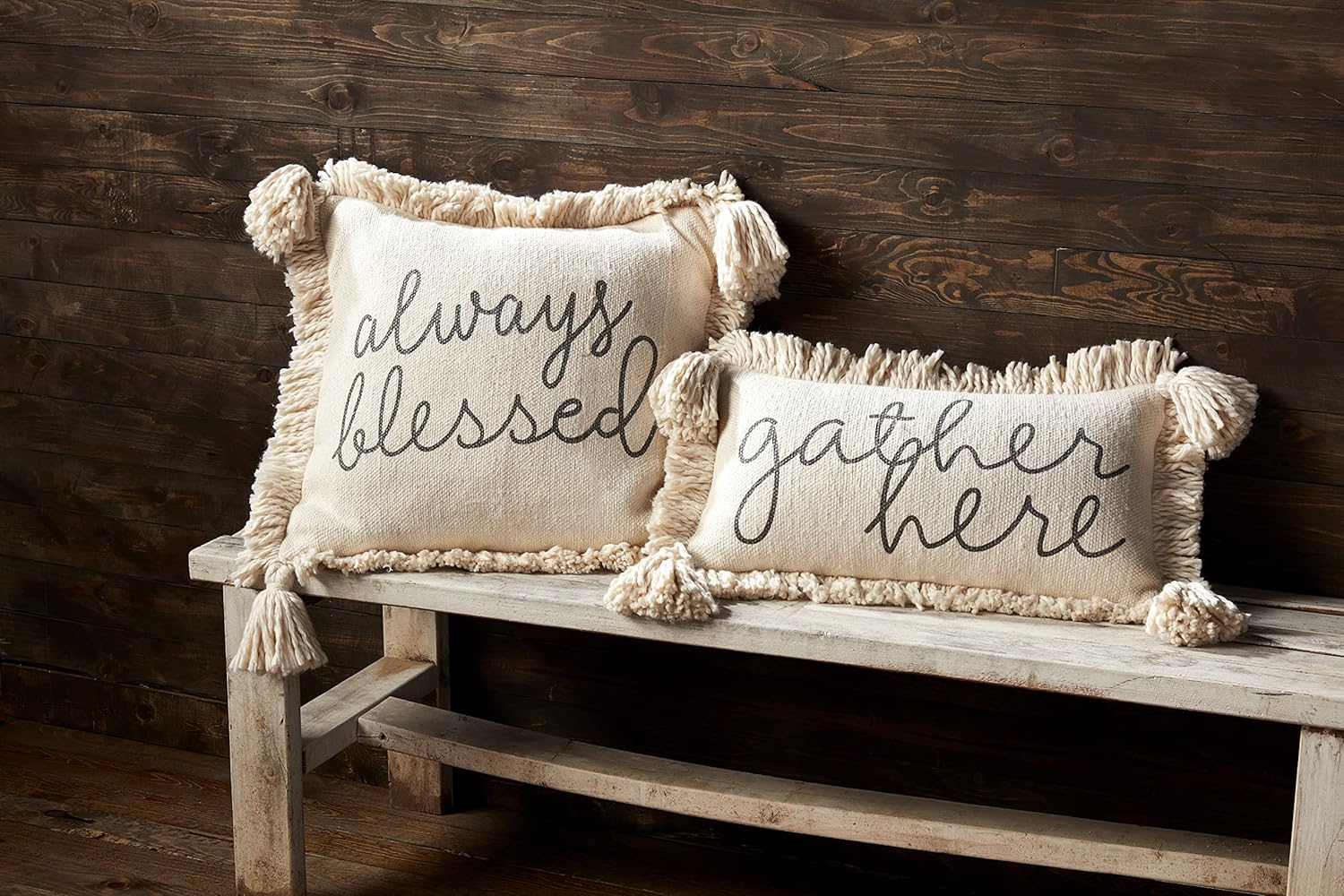 Mud Pie Fringe Tassel Pillow, 20" x 20", Square