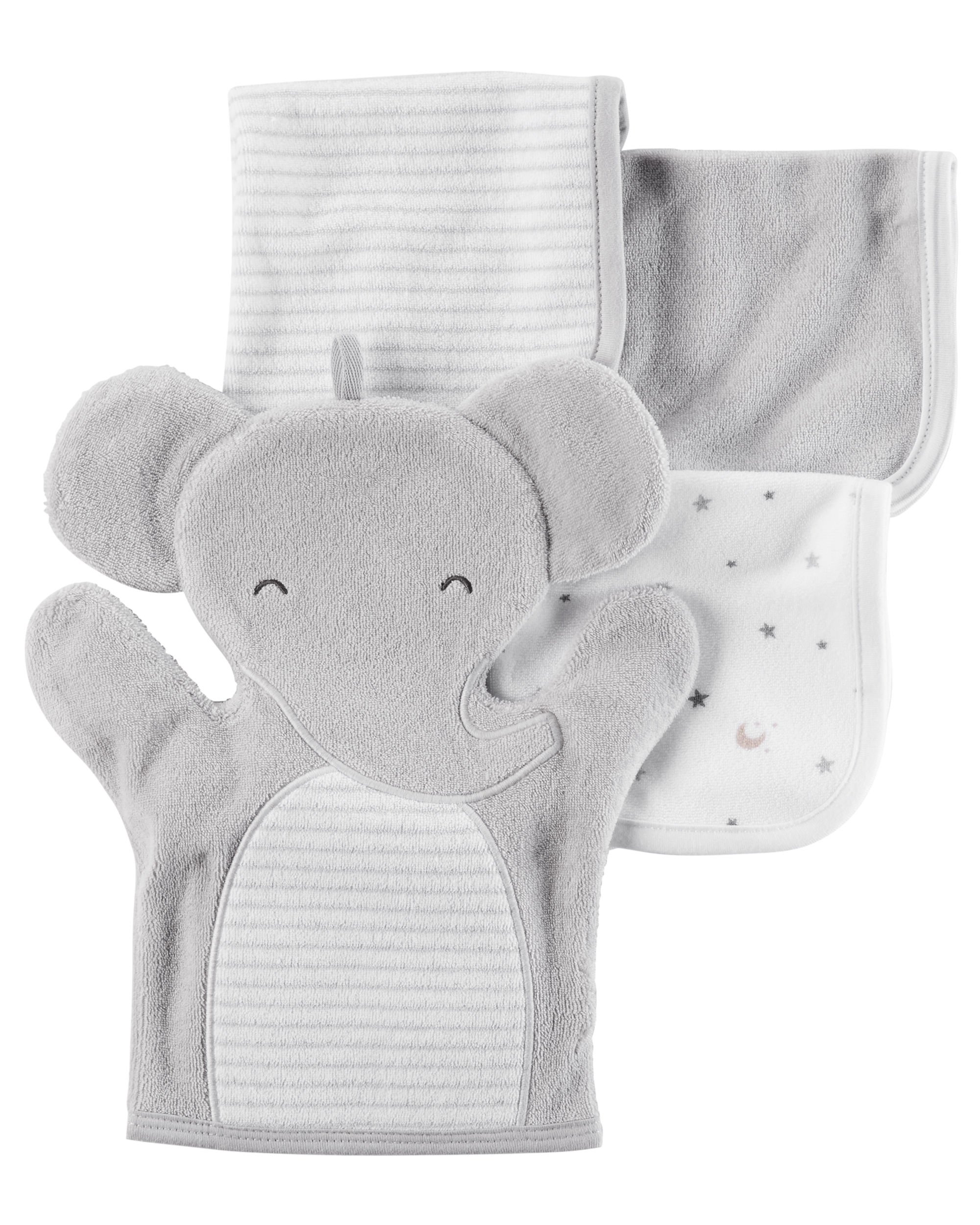 Carter's 4-Pack Elephant Washcloth Set