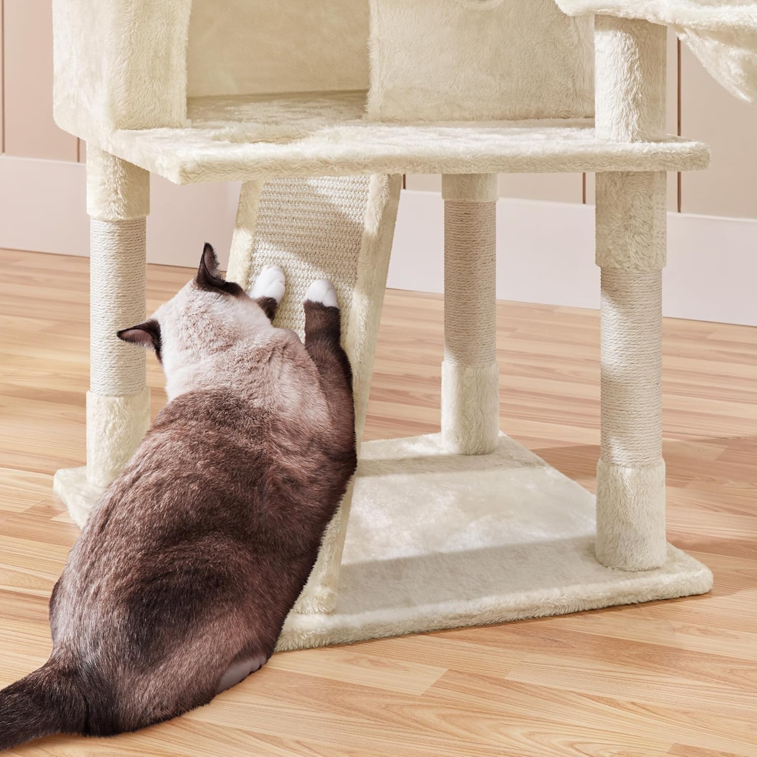 Topeakmart Cat Trees for Large Inoor Cats, 76.5'' Extra Big Cat Tower with 3 Cozy Perches, 3 Warm Condos, Scratching Posts for Cats Kitty