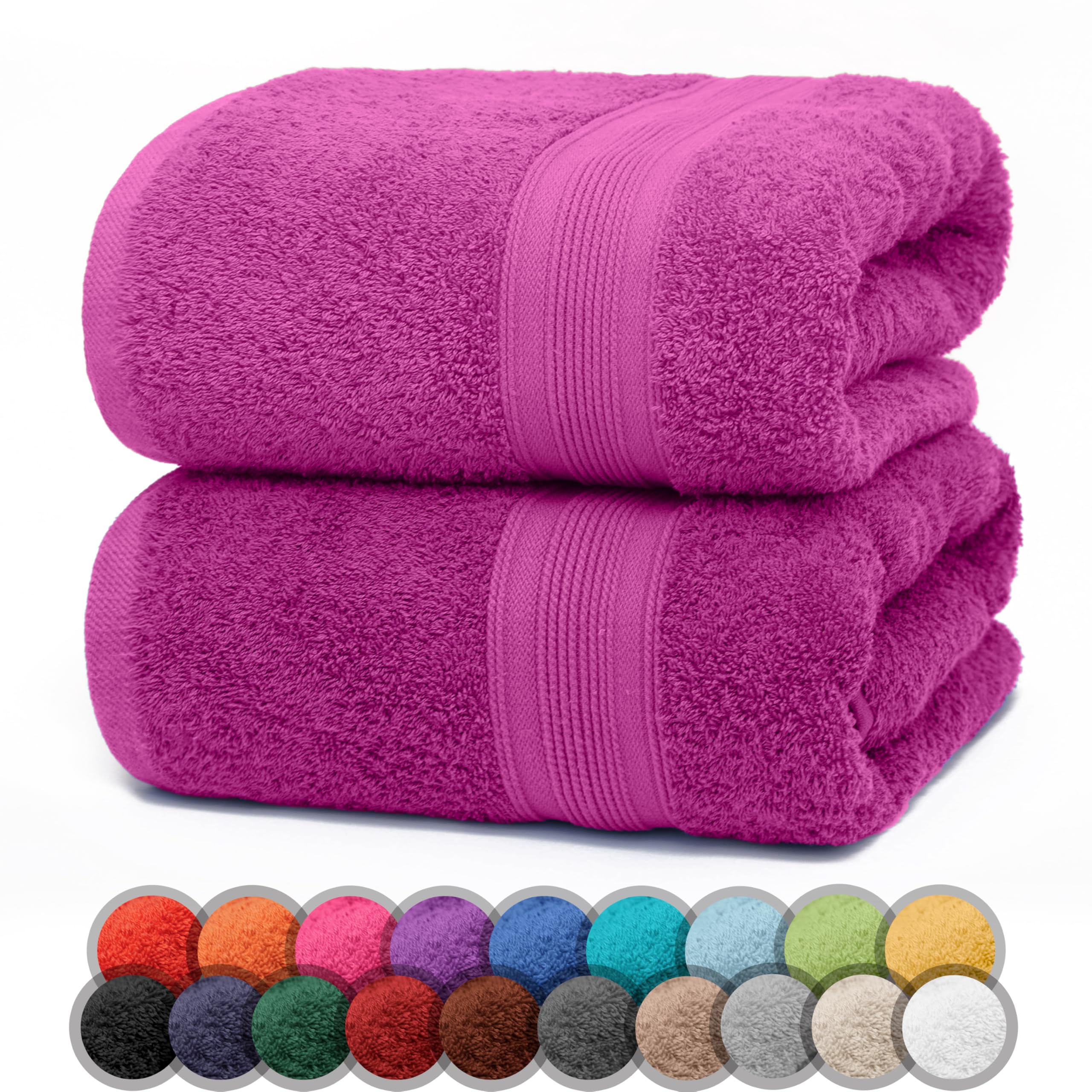 NatureMark 2er Pack DUSCHTÜCHER Premium Qualität 70x140cm DUSCHTUCH Dusch-Handtuch Doppelpack Farbe: Pink