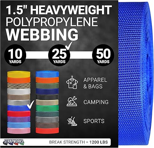 Vista 69 de Strapworks Correa de polipropileno pesado: correas de polietileno resistentes para reparación de equipos de bricolaje al aire libre, 1.5 pulgadas