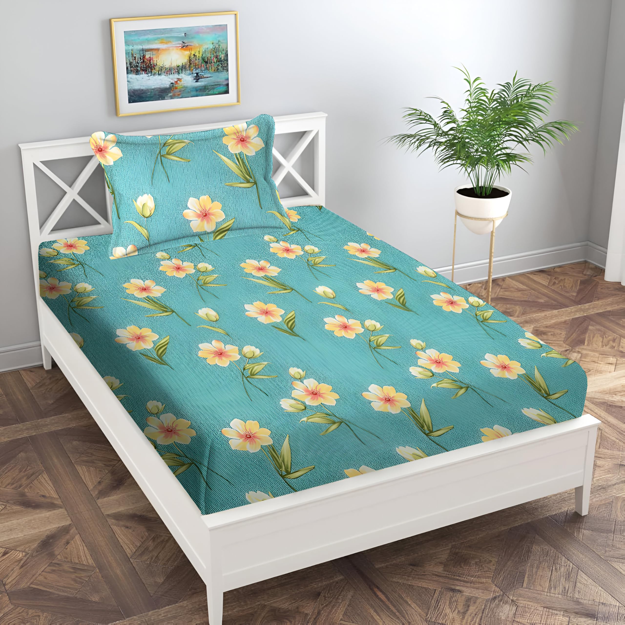 See full amazon price history chart for STARNSTYLE Polycotton 220 TC Soft Breathable Wrinklefree Floral Printed Single Bedsheets with 1 Regular Size Pillow Cover Light Green STARNSTYLE Polycotton 220 TC Soft Breathable Wrinklefree Floral Printed Single Bedsheets with 1 Regular Size Pillow Cover Light Green (B0D3X1RCW5) Amazon Price History, Amazon Price Tracker