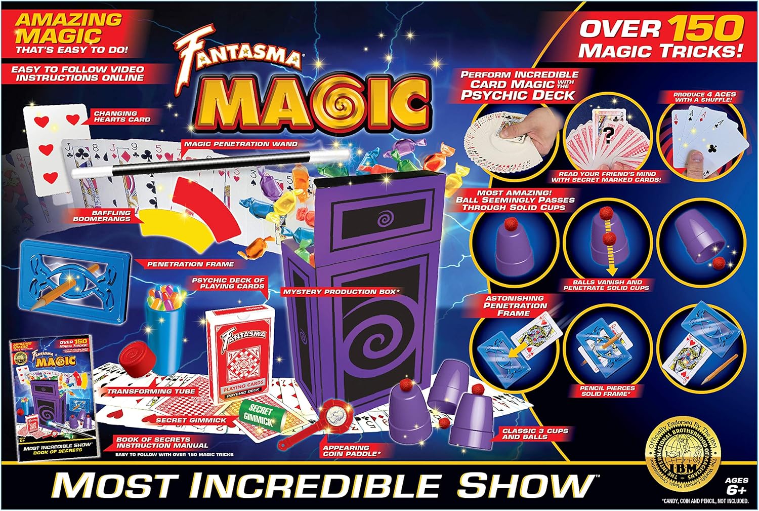 Fantasma Most Incredible Show Magic Set-150+ Tricks (6006) - Classic Beginner's Magic Kit for Boys and Girls 6 and Older , Blue : Toys & Games