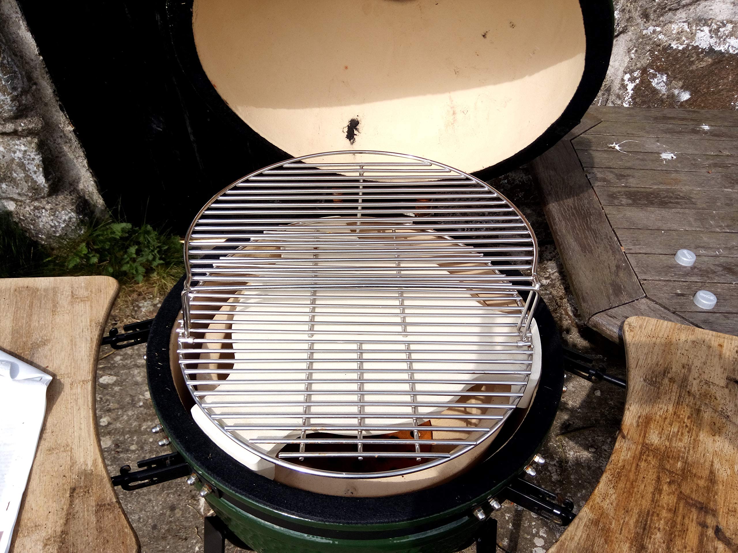 YNNI KAMADO Déflecteur de chaleur universel extra épais pour barbecue Ø 50 cm, pieds 6 cm TQADB4