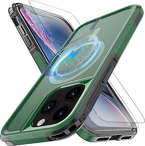 YmhxcY for iPhone 15 Pro Max Case with MagSafe, [10 Ft Anti Fall Test][2 TPE Scr