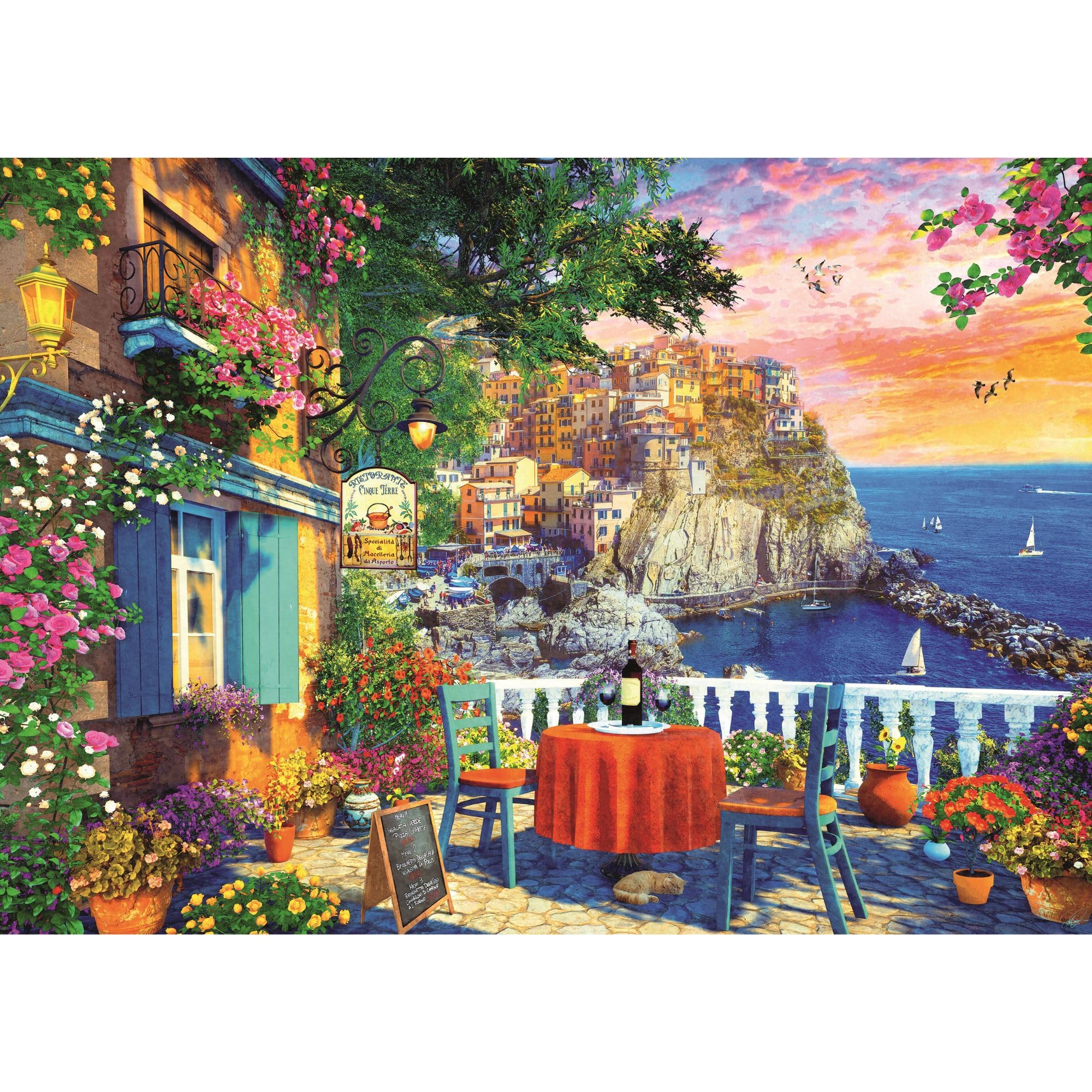 1000 Teile Rundpuzzle Cinque Terre – Sonnenuntergang & Strand Für Puzzle-Fans