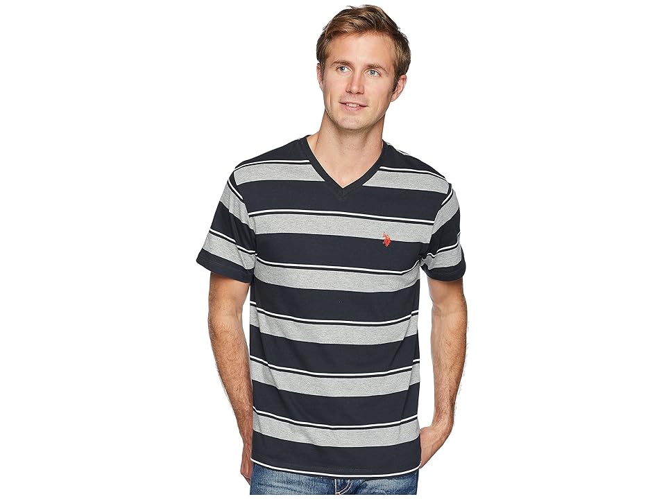 

U.S. POLO ASSN. Wide Stripe V-Neck Tee-2N (Black) Men's T Shirt