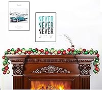 Vista 8 de Guirnalda de Navidad de 6 pies, adornos inastillables para colgar en interiores y exteriores, decoración para colgar en el hogar, fiesta, árbol