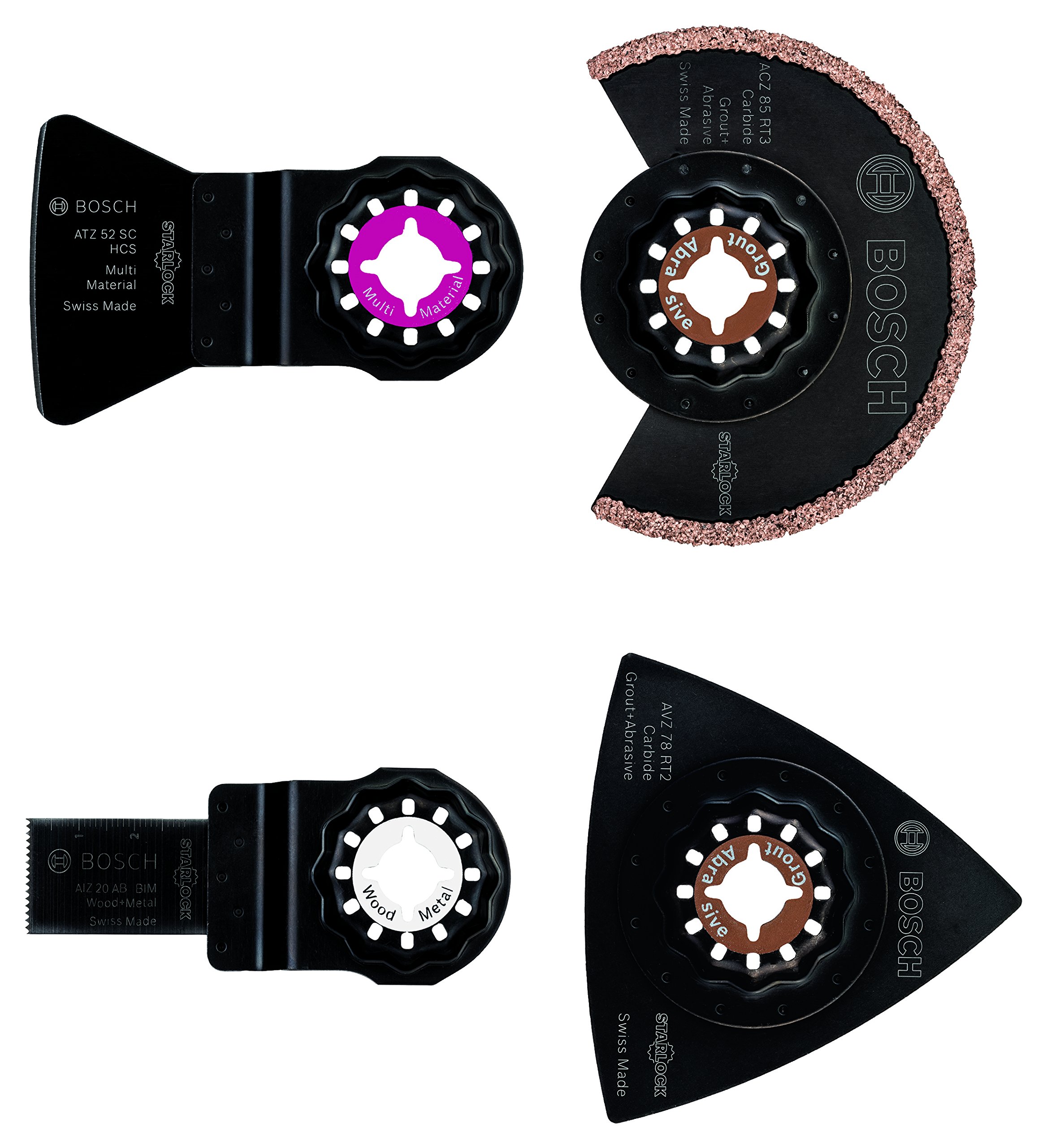 Outil multifonctions Bosch - PMF 350 CES (350W, livrés avec accessoires, interface Starlock et Starlockplus) & Bosch 2608661695 Set de 4 pièces pour carrelage