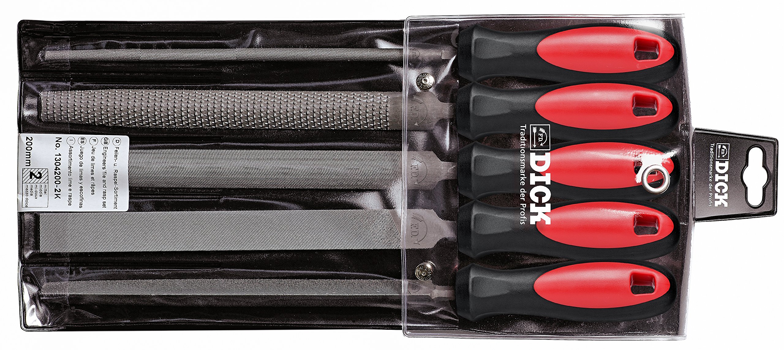 F. DICK 1304200-2K Râpes pour travaux généraux 200 mm en lot de 5 pièces
