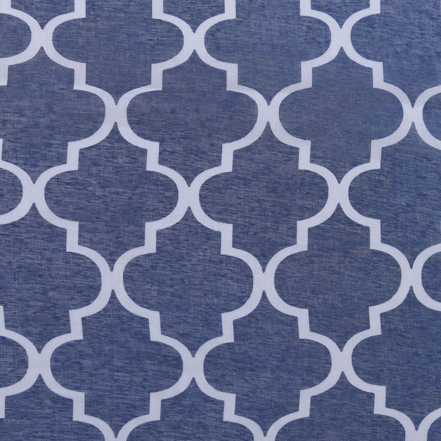 Superior Westview Geometric Jacquard Curtains, Window Accents, Geometric, Diamond Trellis with Grommets, Modern, Transitional, Farmhouse, Rustic, Curtain Set of 2 Panels, 52" X 108", White