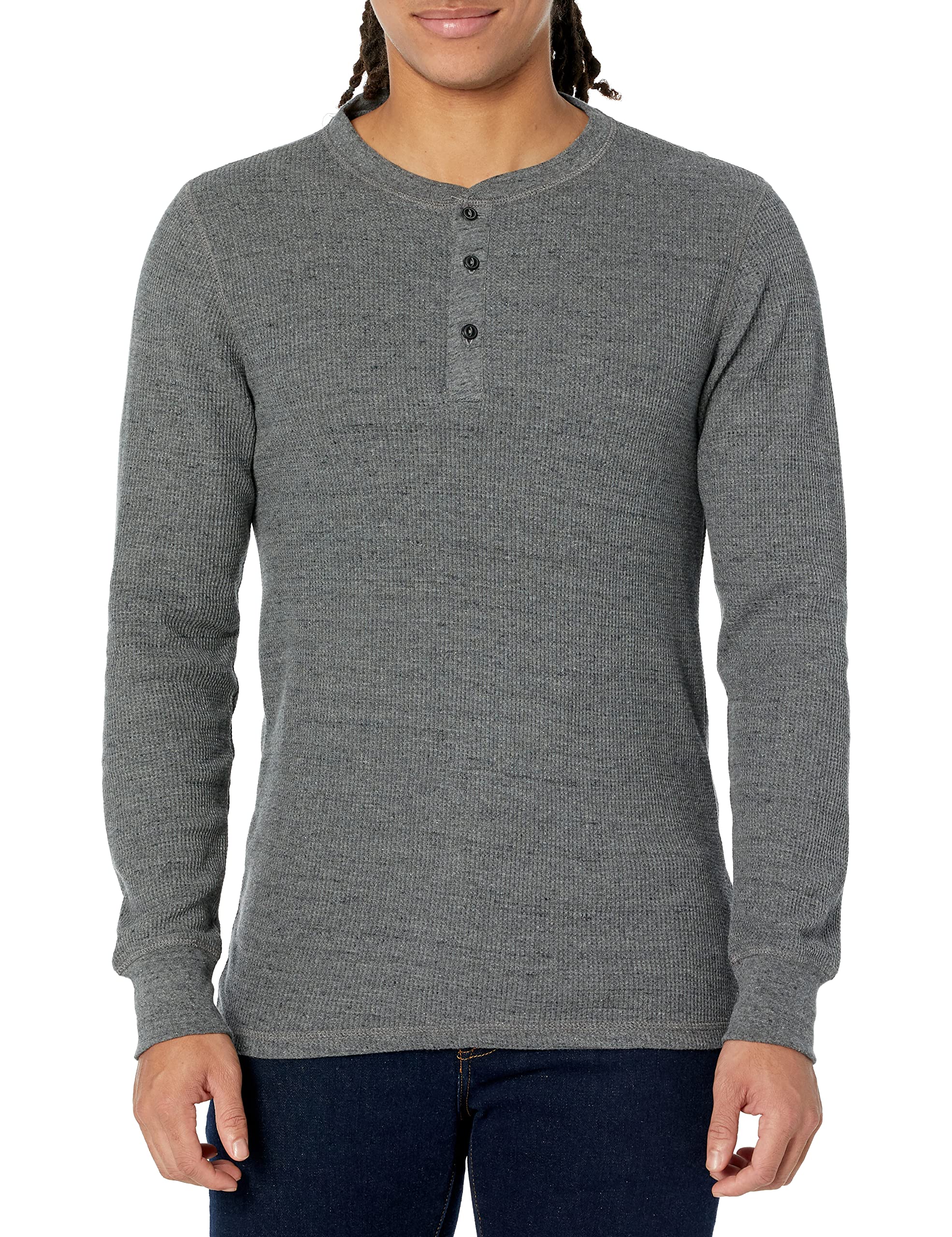 Amazon Essentials Mężczyźni Koszula henley w splot waflowy z długim rękawem slim fit
